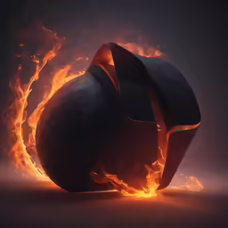 fire blazing next to a burning object in the dark