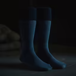 the legs of a person with dark blue socks