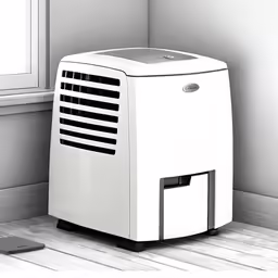 an air conditioner sitting on a wooden floor