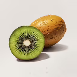 a small piece of kiwi fruit with its side cut open