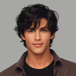 a young man is smiling at the camera
