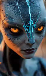 there is a woman that has many eyes
