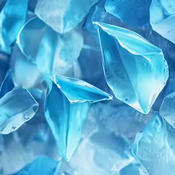 a blue colored wallpaper with petals and water drops