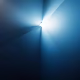 a very bright light in a dark room