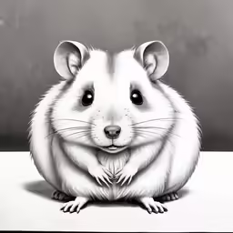 a pencil drawing of a rodent