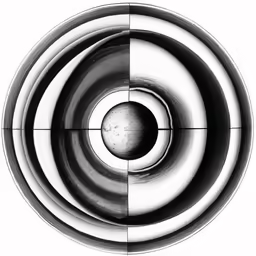 an illustration of a circular object, that has many different sections to it