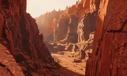 there are rocks on the cliff and a rock climb