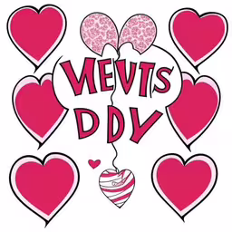 hearts and balloons with the words vettes d