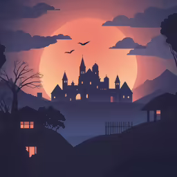 there is a castle with a sky full of clouds