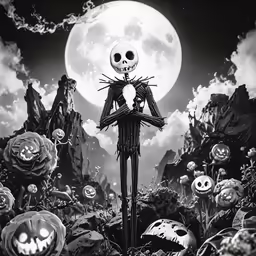 an animated jack skelling and jack jack skelling pumpkins on halloween