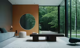 this is a living room with large glass windows
