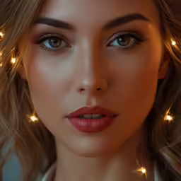 a girl with blue eyes, wearing silver rings