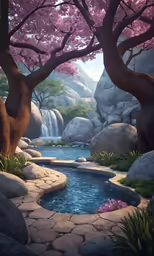 there is a very unique painting of the scenery in the video game tangled