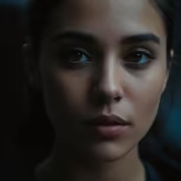 a young woman is seen in this artistic image