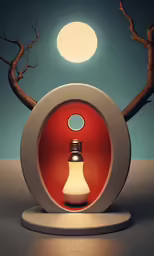 there is a miniature lamp on a stand