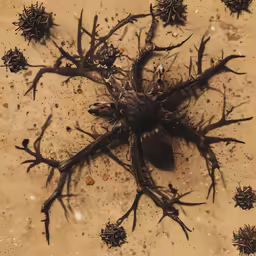 an overhead view of a very hairy looking tree