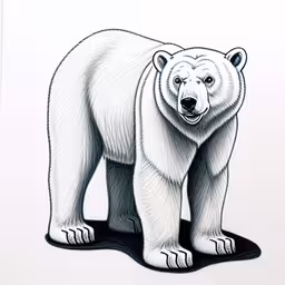 a large bear is in line with another line drawing
