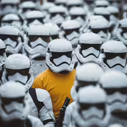 a group of stormtroopers standing next to each other