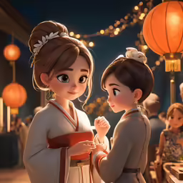 a couple of women wearing han traditional clothing