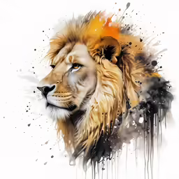a portrait of a lion is in the shape of an image