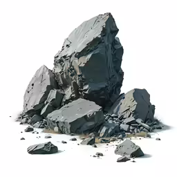 a large rock is on the sand by itself