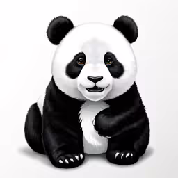 a very cute looking panda bear sitting up