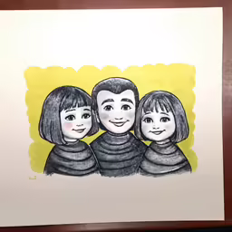 an image of three kids in black and yellow