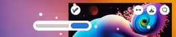 a phone with different colored objects and bubbles on it