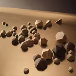 many rocks and pieces sitting on a table
