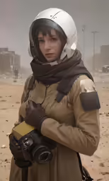 a girl dressed as star wars on the set of the force awake