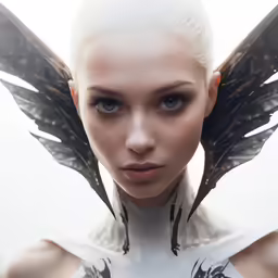 a woman with her wings outstretched