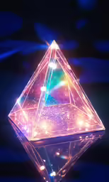 a digital illustration of a lightening crystal pyramid