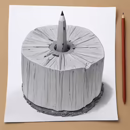 a pencil drawing of a piece of wood