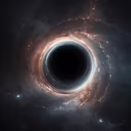 a black hole surrounded by stars in space