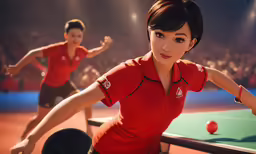 two women standing around a pool table with balls on it