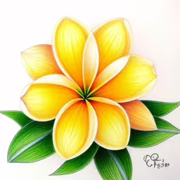 the flower is drawn in a drawing technique,a painting of a large yellow flower
