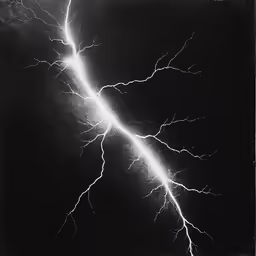 lightning in the sky in the dark