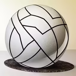 a large ball on a table with a circle pattern