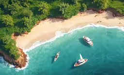 there are several boats on the ocean waves