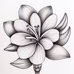 a black and white drawing of flowers on paper,the image is a drawing of flowers