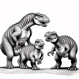 two dinosaurs, one of which is a mother and child,an adult and child t - shirt with two dinosaurs in it