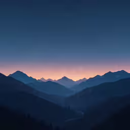 the sun is setting over mountains with trees