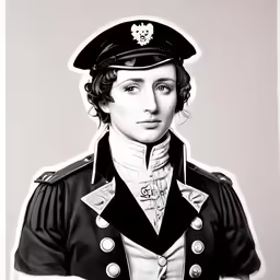 a sketch of a woman in uniform from the civil war