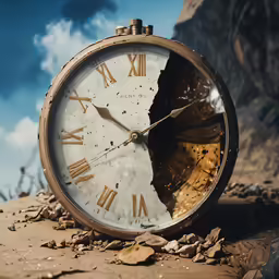 an antique looking clock shows the time after noon