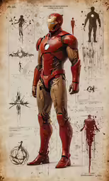 a drawing of a man with different parts in it