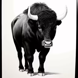 a bull that is standing in the snow