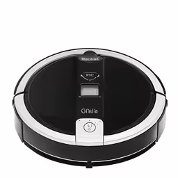 a robot vacuum cleaning the floor with its cord