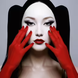 a woman is dressed up as geisha