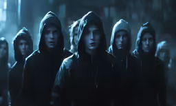 a group of people standing next to each other