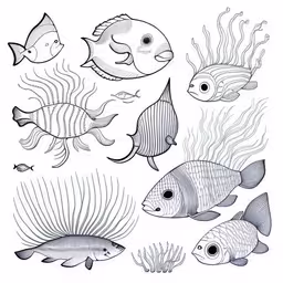 penciled illustration of fish on white background